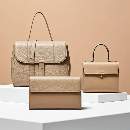 Editorial shot of high-end luxury leather goods